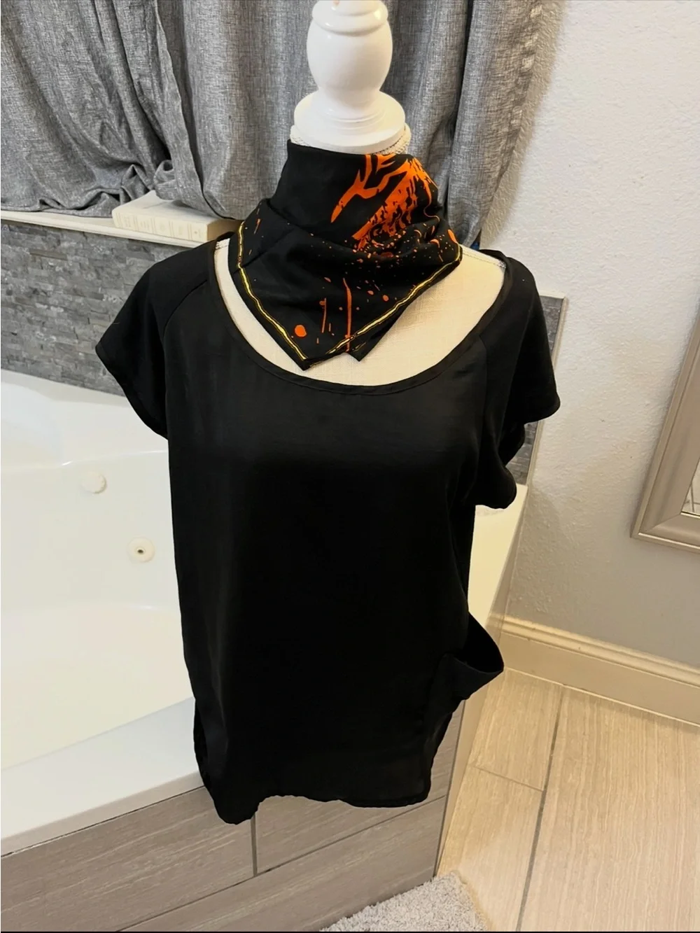 Black & Orange Skull Bandana Scarf